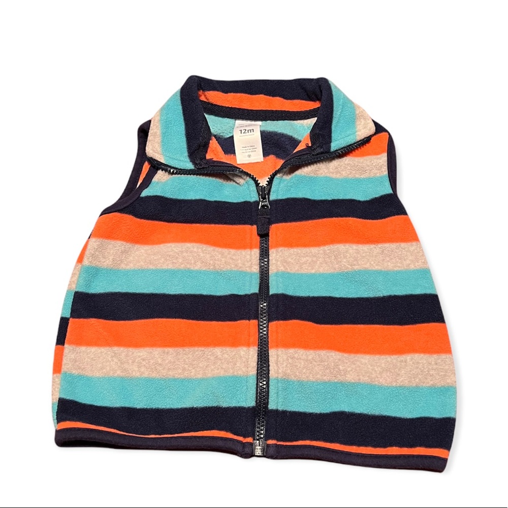 Baby boy fleece multicolored vest size 12 months
